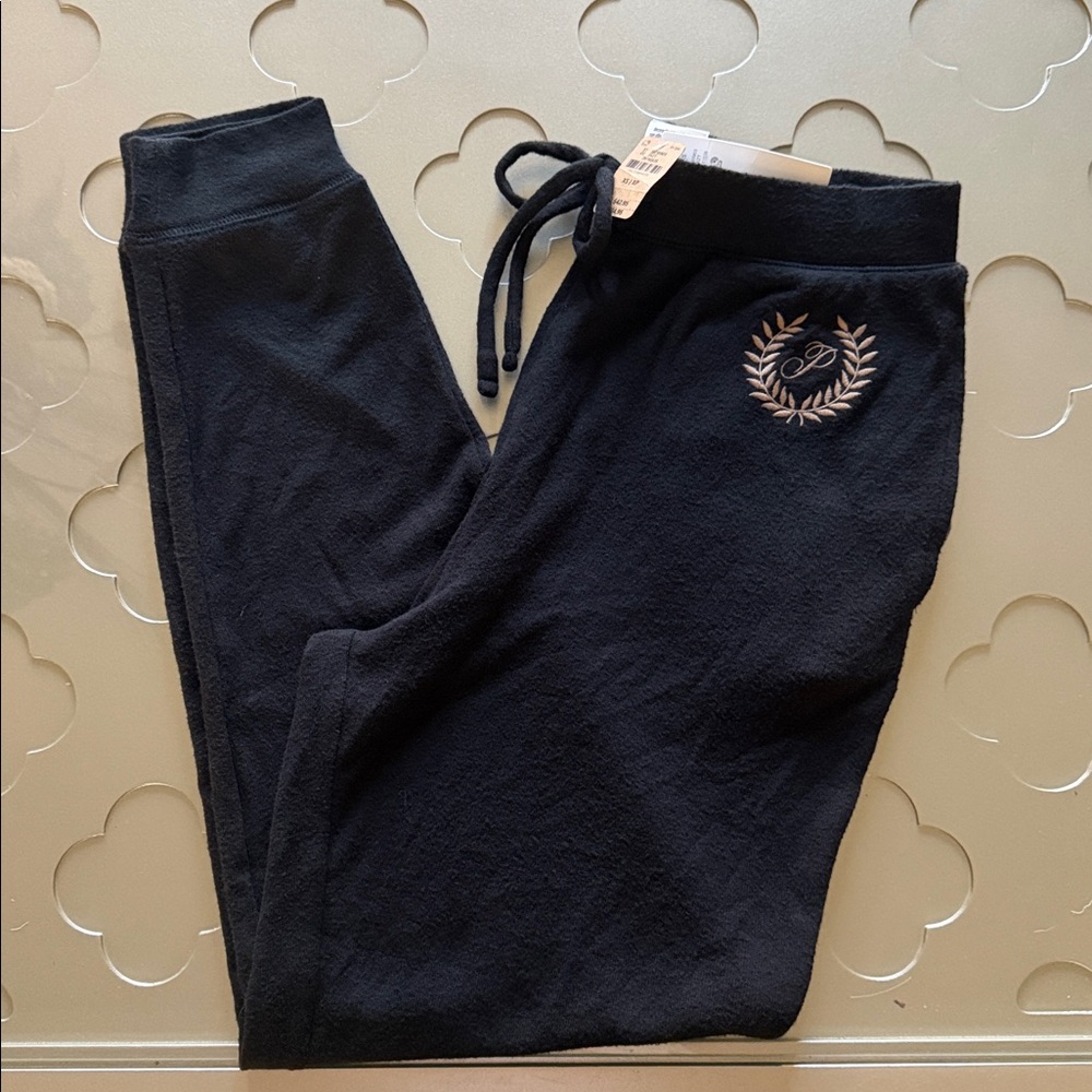 🆕 PINK Victoria’s Secret Cozy Jogger Sleep Pants NWT Black Logo Women’s Size XS - Picture 8 of 14